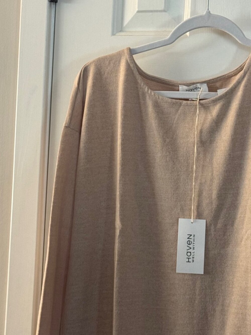 Haven Well Within by Talbots Beige Sweatshirt Lounge Sleep Shirt Top Size S Smal - Picture 4 of 14